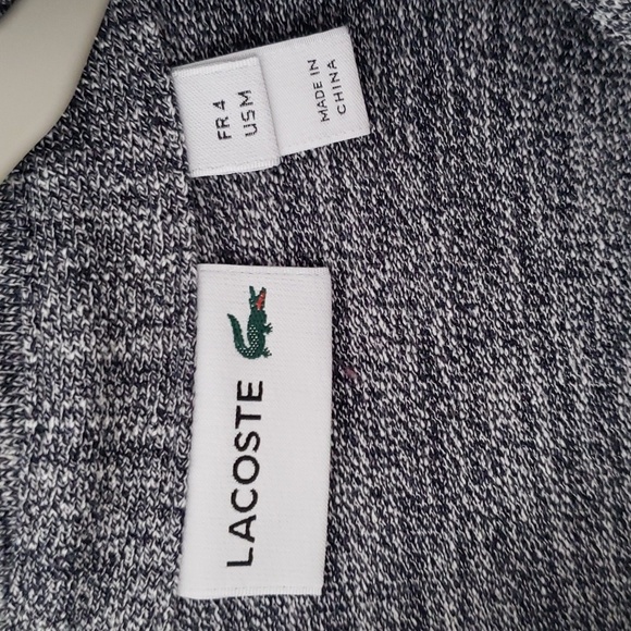 Lacoste Men Rugby Polo Shirt Medium Navy Blue Mouline Cotton Long Sleeve Preppy - Picture 8 of 13